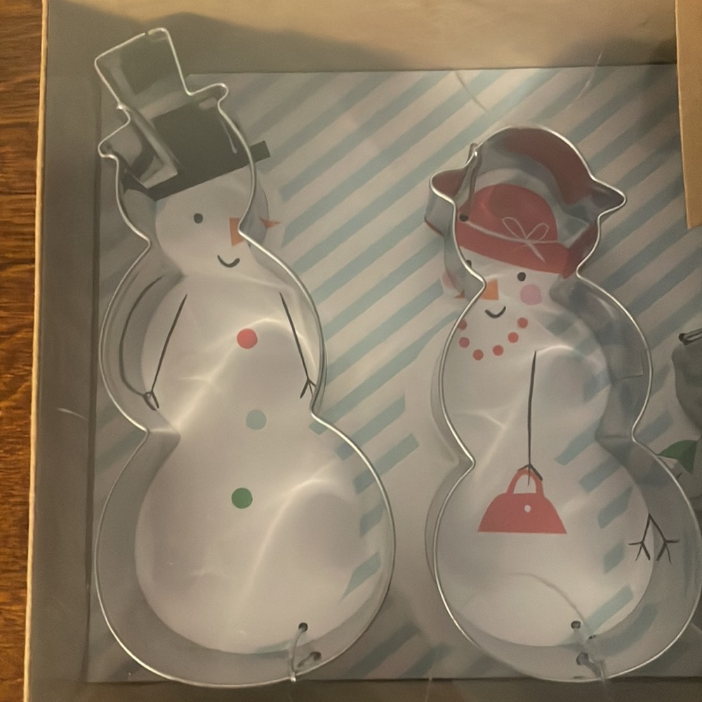 Set of 3 Snowman Cookie Cutters in Original Packaging NWT - Picture 3 of 5